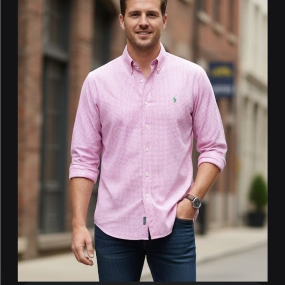 Ralph Lauren Pink Gingham Men's Shirt